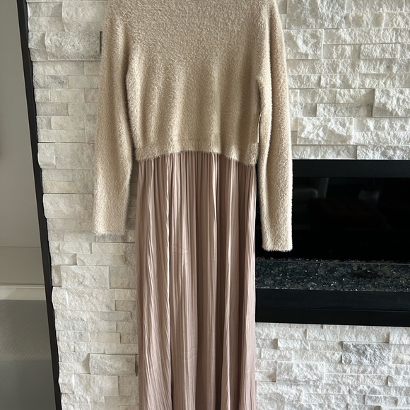 Anthropologie Tan Long Sleeve Dress - Picture 2 of 6